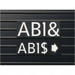 Quartet - 1" High x 8" Wide Alphanumeric Board Characters - Plastic, Includes (128) Characters - Eagle Tool & Supply