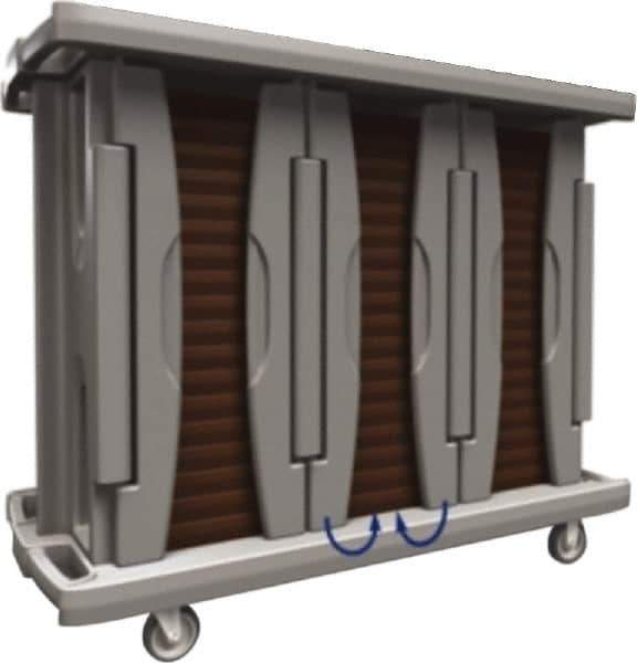 Made in USA - 67" Wide x 31-1/2" Long x 53-3/4" High Food Delivery System Cart - 6 Door, 156 Slot, Plastic, 2 Rigid/2 Swivel Casters - Eagle Tool & Supply