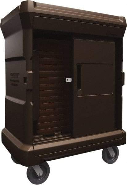Made in USA - 42-3/4" Wide x 30" Long x 59" High Food Delivery System Cart - 2 Door, 80 Slot, Plastic, 2 Rigid/2 Swivel Casters - Eagle Tool & Supply