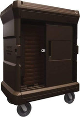 Made in USA - 42-3/4" Wide x 30" Long x 59" High Food Delivery System Cart - 2 Door, 80 Slot, Plastic, 2 Rigid/2 Swivel Casters - Eagle Tool & Supply