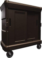 Made in USA - 56" Wide x 31" Long x 59" High Food Delivery System Cart - 2 Door, 132 Slot, Plastic, 2 Rigid/2 Swivel Casters - Eagle Tool & Supply