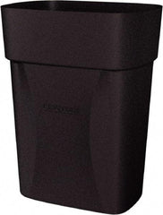 Made in USA - 14 Qt Black Rectangle Trash Can - Polyethylene, None Graphic, Lid Not Included - Eagle Tool & Supply