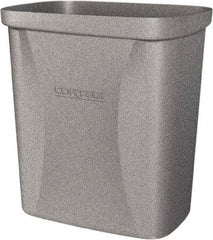 Made in USA - 10 Qt Gray Rectangle Trash Can - Polyethylene, None Graphic, Lid Not Included - Eagle Tool & Supply