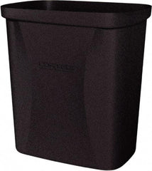 Made in USA - 10 Qt Black Rectangle Trash Can - Polyethylene, None Graphic, Lid Not Included - Eagle Tool & Supply