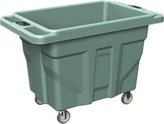 Made in USA - 1,000 Lb Load Capacity, 18.67 Cu Ft, 15 Bushels, 0.67 Cu Yd, Polyethylene Delivery Cart - 53" Wide x 31" Long x 38" High, Green - Eagle Tool & Supply