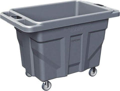 Made in USA - 1,000 Lb Load Capacity, 18.67 Cu Ft, 15 Bushels, 0.67 Cu Yd, Polyethylene Delivery Cart - 53" Wide x 31" Long x 38" High, Blue/Gray - Eagle Tool & Supply
