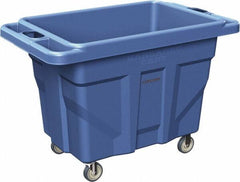 Made in USA - 1,000 Lb Load Capacity, 18.67 Cu Ft, 15 Bushels, 0.67 Cu Yd, Polyethylene Delivery Cart - 53" Wide x 31" Long x 38" High, Blue - Eagle Tool & Supply
