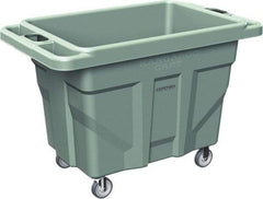 Made in USA - 1,000 Lb Load Capacity, 18.67 Cu Ft, 15 Bushels, 0.67 Cu Yd, Polyethylene Delivery Cart - 53" Wide x 31" Long x 38" High, Green - Eagle Tool & Supply