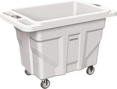 Made in USA - 1,000 Lb Load Capacity, 18.67 Cu Ft, 15 Bushels, 0.67 Cu Yd, Polyethylene Delivery Cart - 53" Wide x 31" Long x 38" High, White - Eagle Tool & Supply