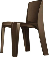 Made in USA - Polyethylene Brown Stacking Chair - Brown Frame, 21" Wide x 21" Deep x 30" High - Eagle Tool & Supply