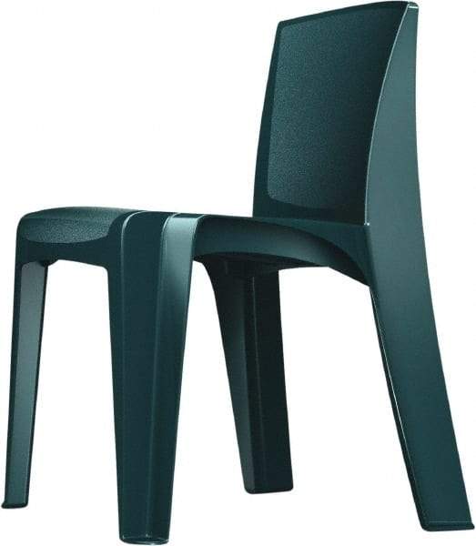 Made in USA - Polyethylene Green Stacking Chair - Green Frame, 21" Wide x 21" Deep x 30" High - Eagle Tool & Supply