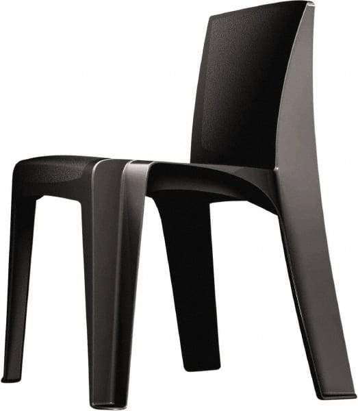 Made in USA - Polyethylene Black Stacking Chair - Black Frame, 21" Wide x 21" Deep x 30" High - Eagle Tool & Supply