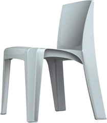 Made in USA - Polyethylene Fog Gray Stacking Chair - Gray Frame, 21" Wide x 21" Deep x 30" High - Eagle Tool & Supply