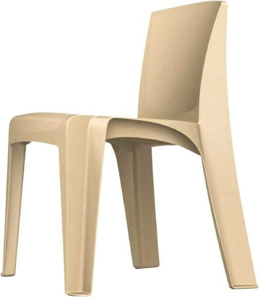 Made in USA - Polyethylene Buff Stacking Chair - Tan Frame, 21" Wide x 21" Deep x 30" High - Eagle Tool & Supply