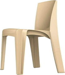 Made in USA - Polyethylene Buff Stacking Chair - Tan Frame, 21" Wide x 21" Deep x 30" High - Eagle Tool & Supply