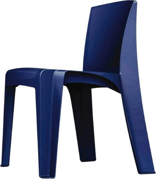 Made in USA - Polyethylene Slate Blue Stacking Chair - Slate Blue Frame, 21" Wide x 21" Deep x 30" High - Eagle Tool & Supply