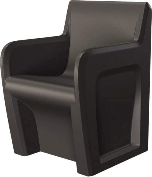 Made in USA - Black Polyethylene Guest Chair - 24" Wide x 33" High - Eagle Tool & Supply