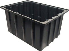 Made in USA - 17-1/4" Deep, Gray Polypropylene Stack & Nest Bin - 11-1/2" High x 23" Wide x 17-1/4" Long - Eagle Tool & Supply