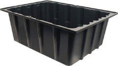 Made in USA - 17-1/4" Deep, Gray Polypropylene Stack & Nest Bin - 8-1/2" High x 23" Wide x 17-1/4" Long - Eagle Tool & Supply