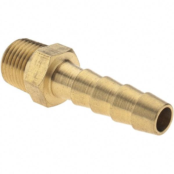 Value Collection - 1/8 NPT Thread Hose Barb x Male NPT Connector - 1/4" ID Hose, Brass - Eagle Tool & Supply