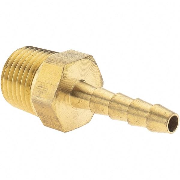 Value Collection - 1/8 NPT Thread Hose Barb x Male NPT Connector - 1/8" ID Hose, Brass - Eagle Tool & Supply