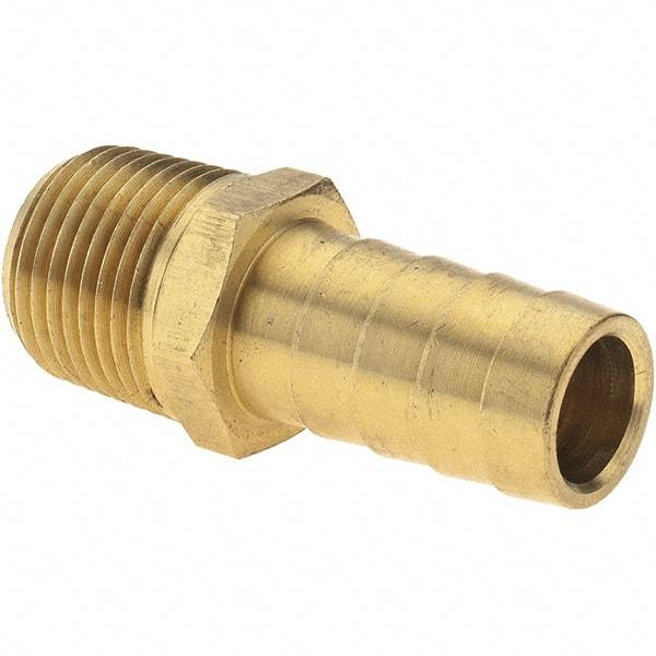 Value Collection - 3/8 NPT Thread Hose Barb x Male NPT Connector - 1/2" ID Hose, Brass - Eagle Tool & Supply