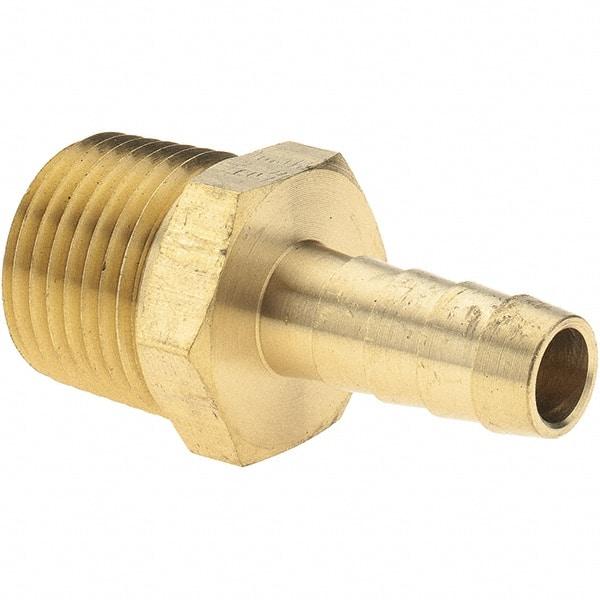 Value Collection - 1/2 NPT Thread Hose Barb x Male NPT Connector - 3/8" ID Hose, Brass - Eagle Tool & Supply