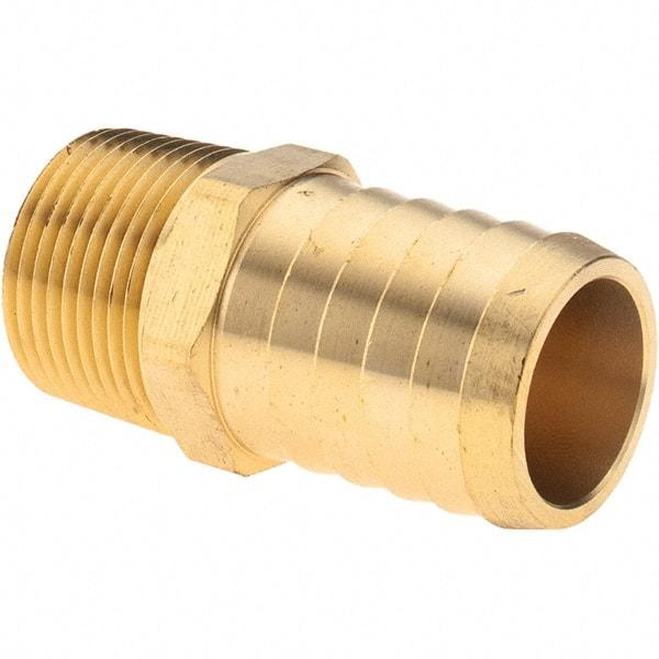 Value Collection - 3/4 NPT Thread Hose Barb x Male NPT Connector - 1" ID Hose, Brass - Eagle Tool & Supply