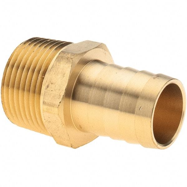 Value Collection - 3/4 NPT Thread Hose Barb x Male NPT Connector - 3/4" ID Hose, Brass - Eagle Tool & Supply