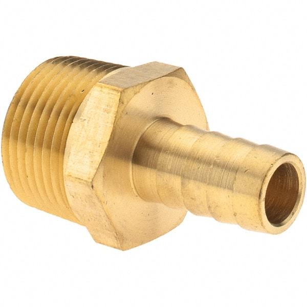 Value Collection - 3/4 NPT Thread Hose Barb x Male NPT Connector - 1/2" ID Hose, Brass - Eagle Tool & Supply