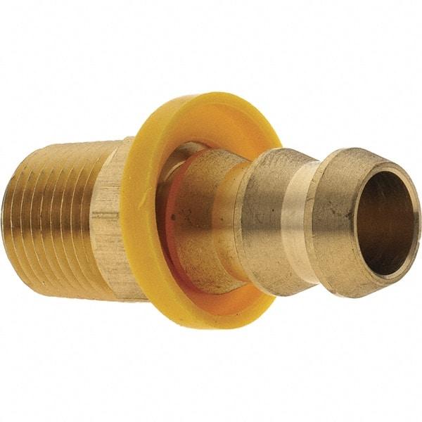 Value Collection - 1/2" ID 3/8 NPTF Barbed Push On Male Connector - Brass - Eagle Tool & Supply