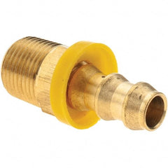 Value Collection - 3/8" ID 3/8 NPTF Barbed Push On Male Connector - Brass - Eagle Tool & Supply