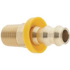 Value Collection - 3/8" ID 1/4 NPTF Barbed Push On Male Connector - Brass - Eagle Tool & Supply