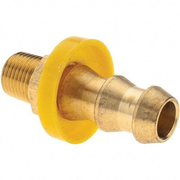 Value Collection - 3/8" ID 1/8 NPTF Barbed Push On Male Connector - Brass - Eagle Tool & Supply