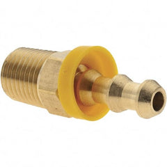 Value Collection - 1/4" ID 1/4 NPTF Barbed Push On Male Connector - Brass - Eagle Tool & Supply