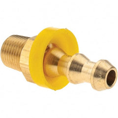 Value Collection - 1/4" ID 1/8 NPTF Barbed Push On Male Connector - Brass - Eagle Tool & Supply