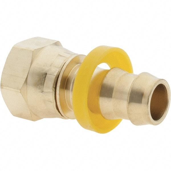 Value Collection - 1/2" ID 3/4 UNF Barbed Push On Female Connector - 1/2" OD, Brass - Eagle Tool & Supply