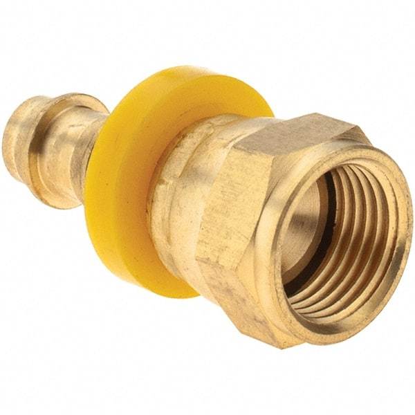 Value Collection - 3/8" ID 5/8 UNF Barbed Push On Female Connector - 3/8" OD, Brass - Eagle Tool & Supply