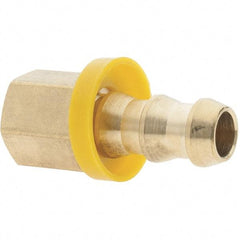 Value Collection - 3/8" ID 1/4 NPTF Barbed Push On Female Connector - 3/8" OD, Brass - Eagle Tool & Supply