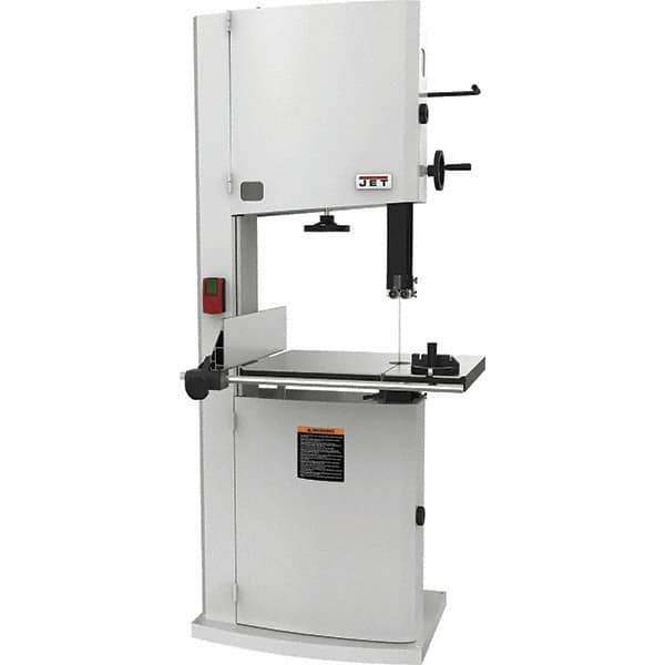 Jet - 20" Throat Capacity, Step Pulley Vertical Bandsaw - 2,530/4,850 SFPM, 3 hp, Single Phase - Eagle Tool & Supply