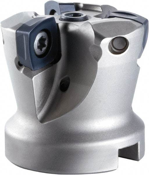 OSG - 33mm Cut Diam, 50mm Max Depth, 32mm Shank Diam, Cylindrical Shank Indexable High-Feed End Mill - Screw Holding Method, PHC Insert, PHC Toolholder, Through Coolant - Eagle Tool & Supply