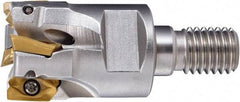 OSG - 22mm Cut Diam, 33mm OAL, Indexable Square Shoulder End Mill - ZD_T11... Inserts, M10 Modular Connection, 90° Lead Angle, Through Coolant, Series 78016 - Eagle Tool & Supply