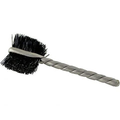 Brush Research Mfg. - 7/8" Diam Flat Nylon Tube Brush - 0.01" Filament Diam, 5/8" Brush Length, 2-1/4" OAL, Steel Shank - Eagle Tool & Supply