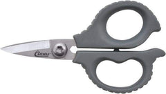 Clauss - 1/2" LOC, 6" OAL Stainless Steel High Leverage Scissors - Ambidextrous, Full Serrated, Glass-Filled Nylon Straight Handle, For Cutting, Kevlar - Eagle Tool & Supply