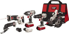 Porter-Cable - 20 Volt Cordless Tool Combination Kit - Includes Drill/Driver, Circular Saw, Reciprocating Saw, Oscillating Tool & Flashlight, Lithium-Ion Battery Included - Eagle Tool & Supply