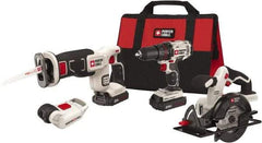 Porter-Cable - 20 Volt Cordless Tool Combination Kit - Includes 1/2" Drill/Driver, 5-1/2" Circular Saw, Compact Reciprocating Saw & Work Light, Lithium-Ion Battery Included - Eagle Tool & Supply