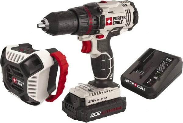 Porter-Cable - 20 Volt Cordless Tool Combination Kit - Includes 1/2" Drill/Driver & Blue Tooth Speaker, Lithium-Ion Battery Included - Eagle Tool & Supply