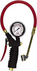 Milton - 0 to 230 psi Dial Large Bore Dual Head Tire Pressure Gauge - 15' Hose Length - Eagle Tool & Supply