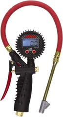 Milton - 0 to 255 psi Digital Straight Foot Dual Head Tire Pressure Gauge - AAA Battery, 15' Hose Length - Eagle Tool & Supply