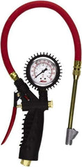 Milton - 0 to 230 psi Dial Straight Foot Dual Head Tire Pressure Gauge - 15' Hose Length - Eagle Tool & Supply